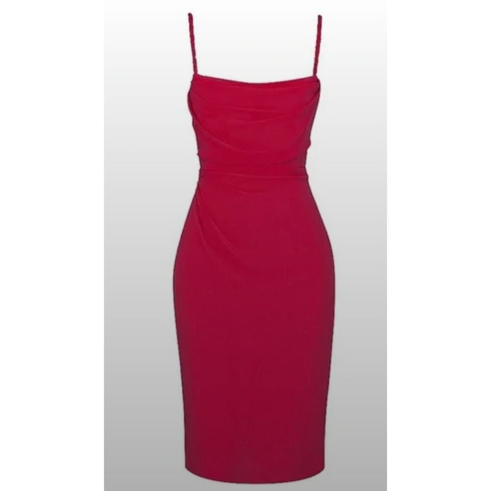 House of Cb London "Jamille" pink chiffon dress womens size L+ (size 14-16) NWT